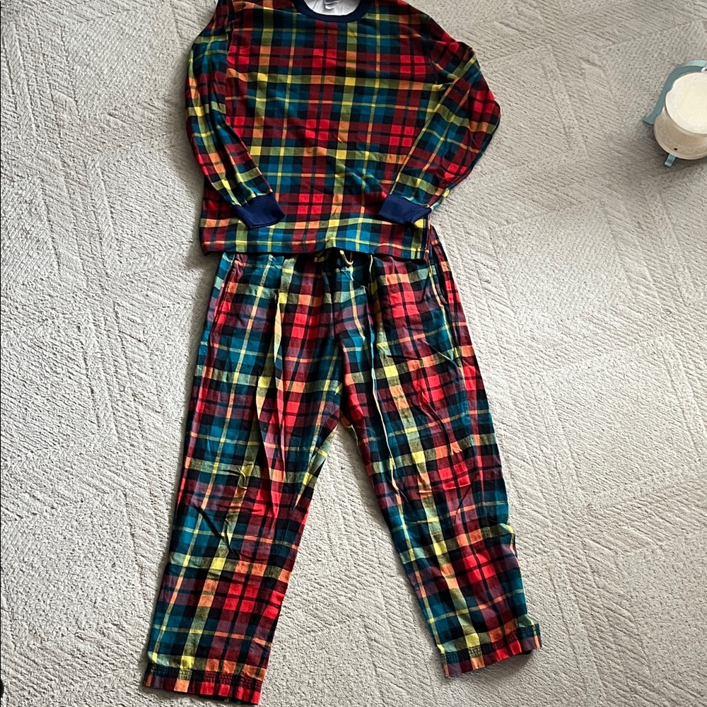 Hanna Andersson colorful plaid family pajama men’s large 100% cotton